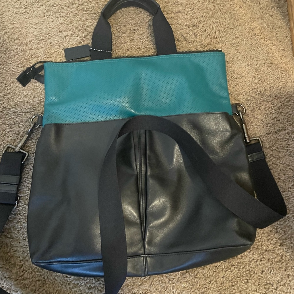 Coach Teal and Black Shoulder Bag